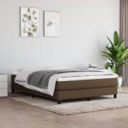 vidaXL Ramsäng med madrass mörkbrun 140x190 cm tyg