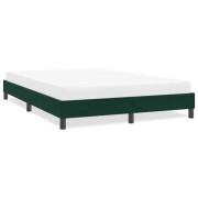 vidaXL Sängram utan madrass mörkgrön 140x220 cm sammet