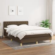 vidaXL Ramsäng med madrass mörkbrun 140x190 cm tyg