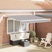 vidaXL Utfällbar markis Ljusgrå 350 x 250 cm Polyester och metall