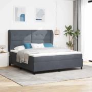 vidaXL Bäddfjäder med madrass Mörkgrå 200 x 180 cm Sammet