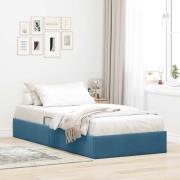 vidaXL Förvaringssäng med huvudgavel Mörkblå 100 x 200 cm Sammet