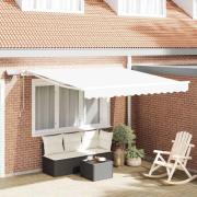 vidaXL Utfällbar markis Vit 350 x 250 cm Tyger och Stål