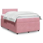 vidaXL Ramsäng med madrass rosa 120x190 cm sammet