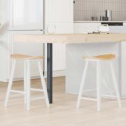 vidaXL Matstolar 2 pcs Vit 46 x 37 x 63 cm Massiv Gummiträ