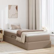 vidaXL Förvaringssäng med madrass Cappuccino 90 x 190 cm Konstläder