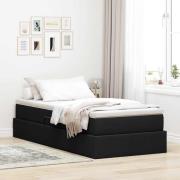 vidaXL Förvaringssäng med madrass Svart 90 x 190 cm Polyester