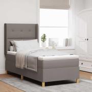 vidaXL Bäddfjäder med LED-ljusslingor Taupe 90 x 200 cm tyg