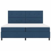 vidaXL Bäddfjäder med madrass med led Blå 200 x 200 cm tyg