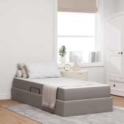 vidaXL Förvaringssäng med madrass Taupe 100 x 200 cm Polyester
