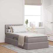 vidaXL Förvaringssäng med madrass Taupe 90 x 200 cm Konstruerat trä