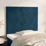 vidaXL Sänggavel mörkblå 80x5x118/128 cm sammet