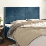 vidaXL Sänggavel mörkblå 160x5x118/128 cm sammet