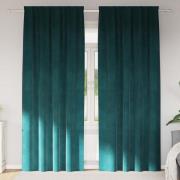 vidaXL Mörkläggningsgardiner 2 pcs Mörkgrön 140 x 260 cm Sammet