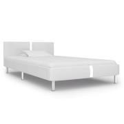 vidaXL Sängram utan madrass vit konstläder 90x200 cm
