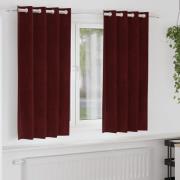 vidaXL Mörkläggningsgardiner 2 pcs Vinröd 140 x 175 cm Sammet