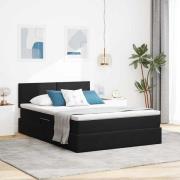 vidaXL Förvaringssäng med madrass Svart 140 x 190 cm Sammet