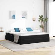 vidaXL Förvaringssäng med madrass Svart 160 x 200 cm Sammet
