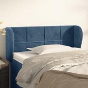 vidaXL Sänggavel med kanter mörkblå 83x23x78/88 cm sammet