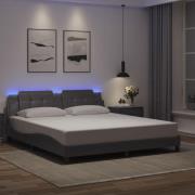 vidaXL Bed Frame with LED without Mattress "Zadar" Grey 180x200 cm