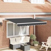 vidaXL Utfällbar markis Antracit 250 x 200 cm tyg