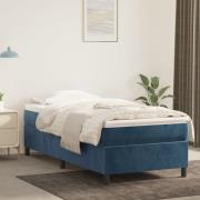 vidaXL Boxspring-sängram mörkblå 80x200 cm sammet