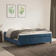 vidaXL Boxspring-sängram mörkblå 160x200 cm sammet