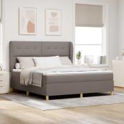 vidaXL Sänggavel Säng med Madrass Mörkgrå 90x190 cm Tyg Taupe tyg