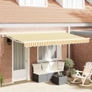 vidaXL Markisram Gul och Vit 400 x 200 cm Polyester med PU-beläggning