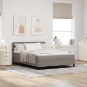 vidaXL Bäddfjäder med madrass med led Taupe 160 x 200 cm tyg