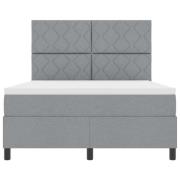 vidaXL Bäddfjäder med madrass med led Ljusgrå 160 x 200 cm tyg