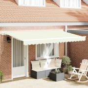 vidaXL Utfällbar markis Kräm 350 x 200 cm tyg