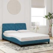 vidaXL Bed Frame without Mattress Blue 140x200 cm Velvet