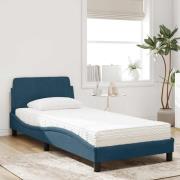 vidaXL Bed with Mattress "Dover" Blue 90x190 cm Velvet