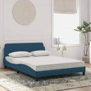 vidaXL Bed with Mattress "Dover" Blue 140x200 cm Velvet