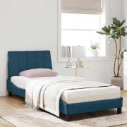 vidaXL Bed with Mattress "Hanko" Blue 90x200 cm Velvet