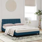 vidaXL Bed with Mattress "Hanko" Blue 120x200 cm Velvet