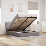 vidaXL Ottoman säng med madrass taupe 140x190 cm tyg