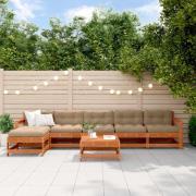 vidaXL Trädgård loungemöbler 6 pcs VaxBrun Massivt furu