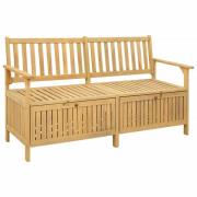 vidaXL Förvaringsbänk med lagring med dörr Massiv Akacia