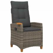 vidaXL Fällstol med tehylla med kudde 62 x 64 x 112 cm konstrotting