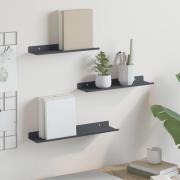 vidaXL Flytande hylla Väggmonterad 3 pcs Antracit 40 x 9 x 2,5 cm Stål