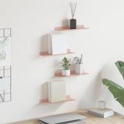 vidaXL Flytande hylla Väggmonterad 4 pcs Rosa 30 x 9 x 2,5 cm Stål