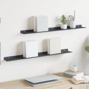 vidaXL Flytande hylla Väggmonterad 2 pcs Antracit 80 x 9 x 2,5 cm Stål