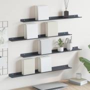 vidaXL Flytande hylla Väggmonterad 4 pcs Antracit 80 x 9 x 2,5 cm Stål