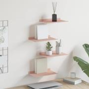 vidaXL Flytande hylla Väggmonterad 4 pcs Rosa 30 x 18 x 2,5 cm Stål