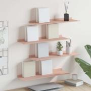 vidaXL Flytande hylla Väggmonterad 4 pcs Rosa 60 x 18 x 2,5 cm Stål