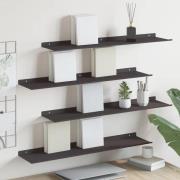 vidaXL Flytande hylla Väggmonterad 4 pcs Svart 80 x 18 x 2,5 cm Stål