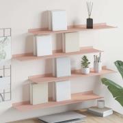 vidaXL Flytande hylla Väggmonterad 4 pcs Rosa 80 x 18 x 2,5 cm Stål