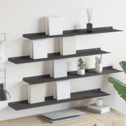 vidaXL Flytande hylla Väggmonterad 4 pcs Svart 100 x 18 x 2,5 cm Stål